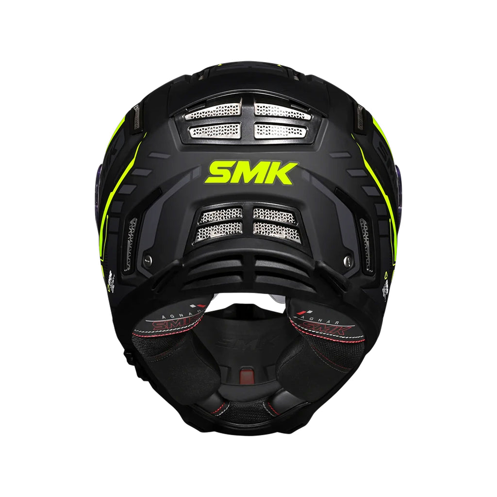 SMK Agnar Tektron MA264 Full Face Helmet Matte Black Yellow_5