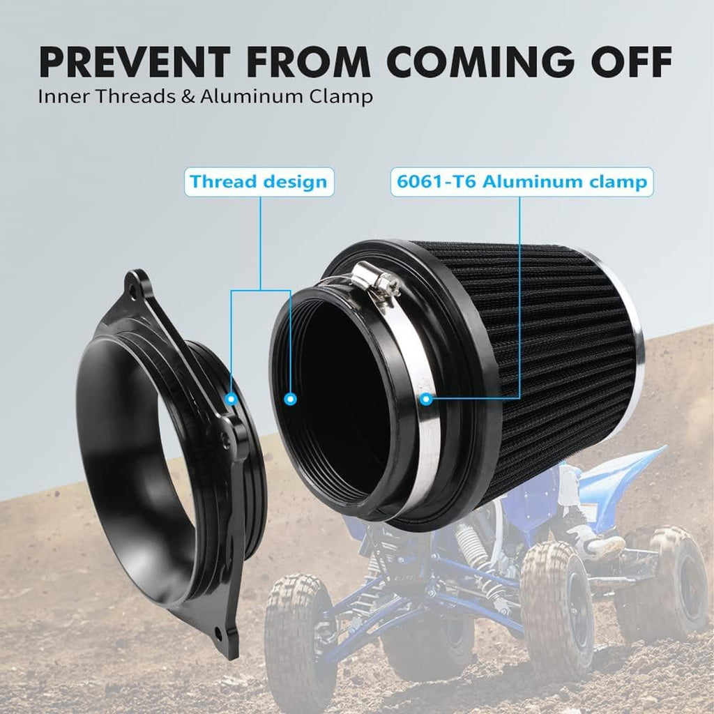 High Flow ATV Air Filter Intake with Holder Adapter_12