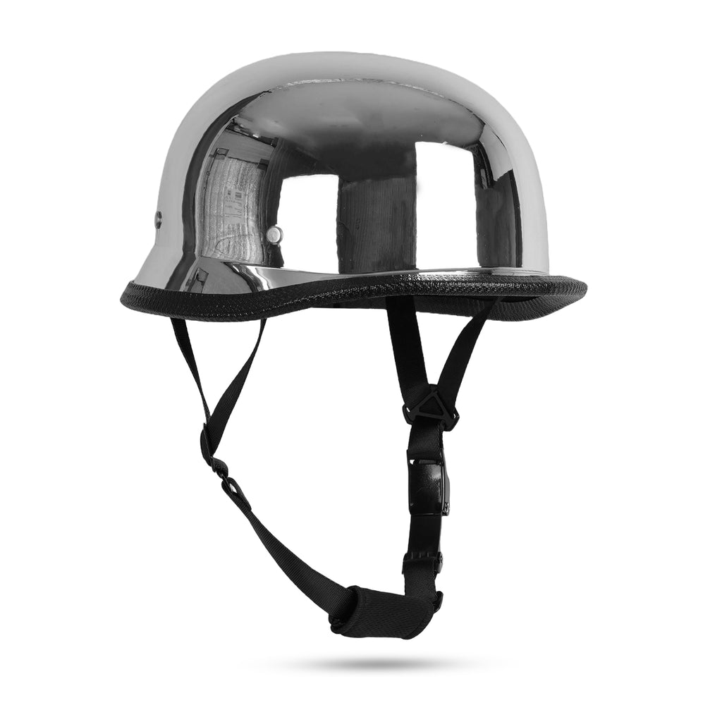 German Style Open Face Half Shell DOT Approved Silver Glossy Helmet 1