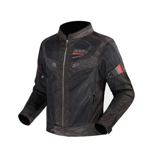 LS2 Garda Air Men Mesh Motorcycle Jacket Black/Red_1