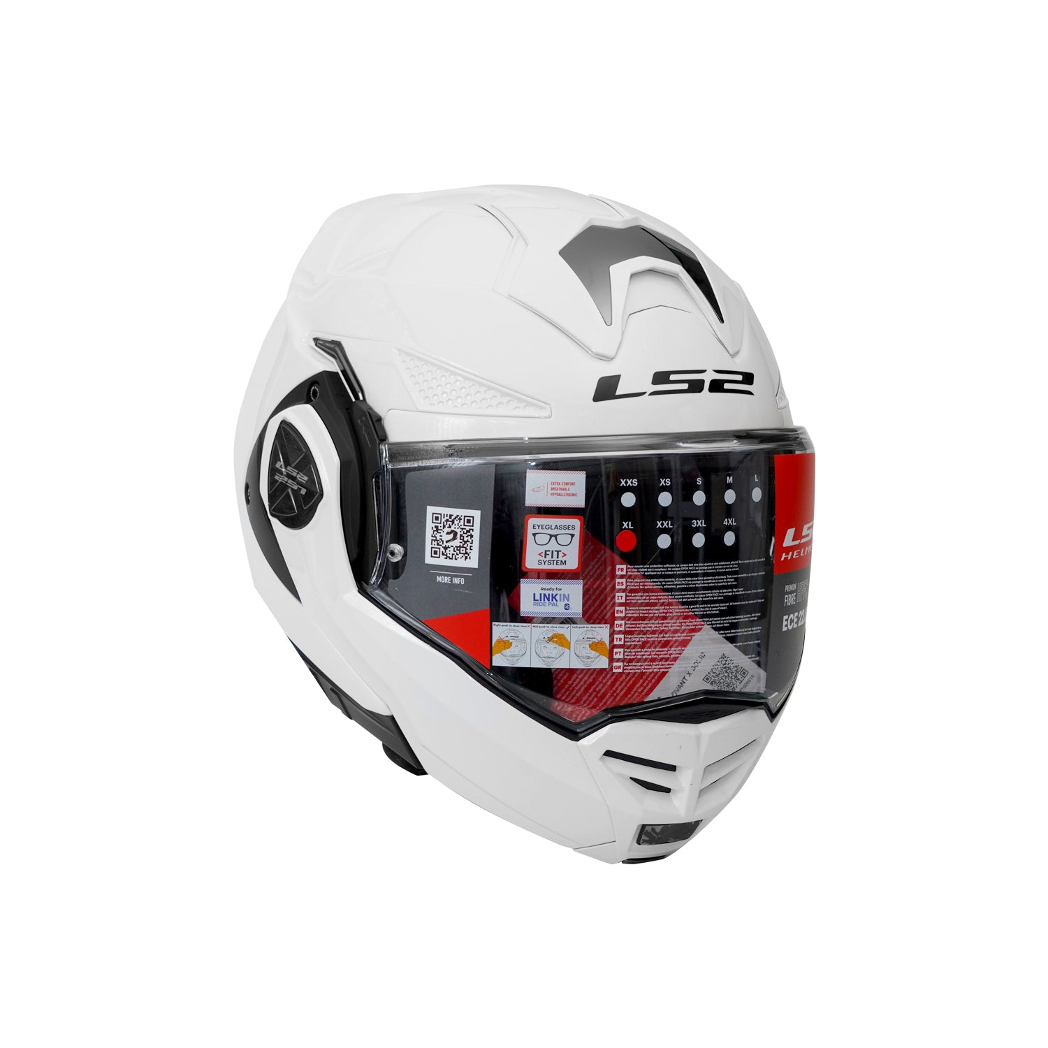 LS2 FF901 ADVANT X SOLID WHITE MODULAR HELMET-609256