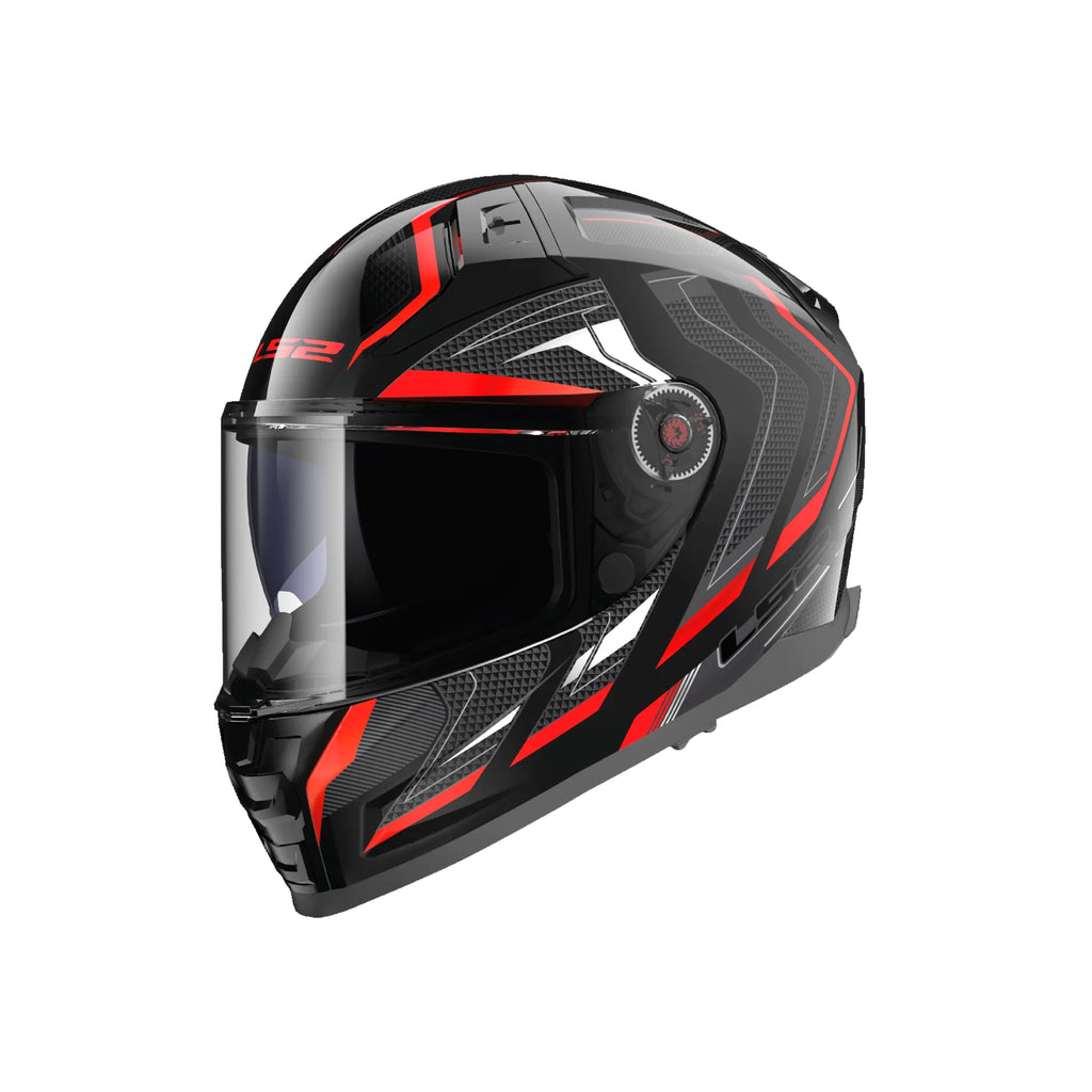 LS2 Helmet FF811 Vector II Alizer Sport Touring Motorcycle Helmet Black Red - 609291_1