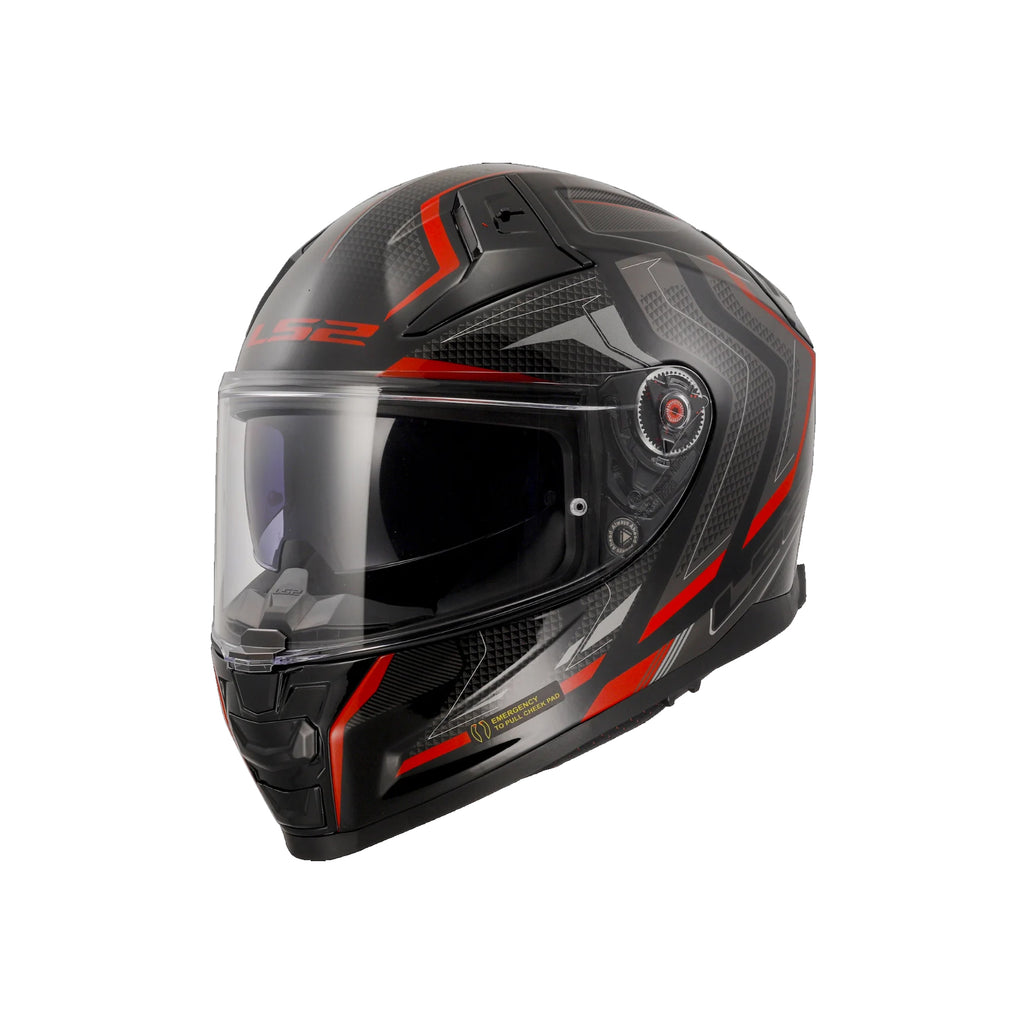 LS2 Helmet FF811 Vector II Alizer Sport Touring Motorcycle Helmet Black Red - 609291_3