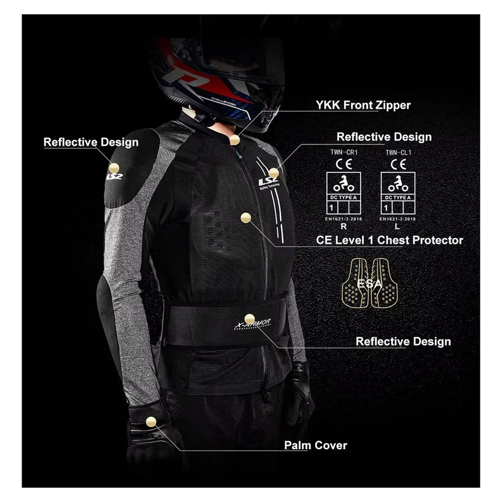 LS2 X Armor Ultra Light Protection Jacket MJ141 Black/Silver - 609305_7