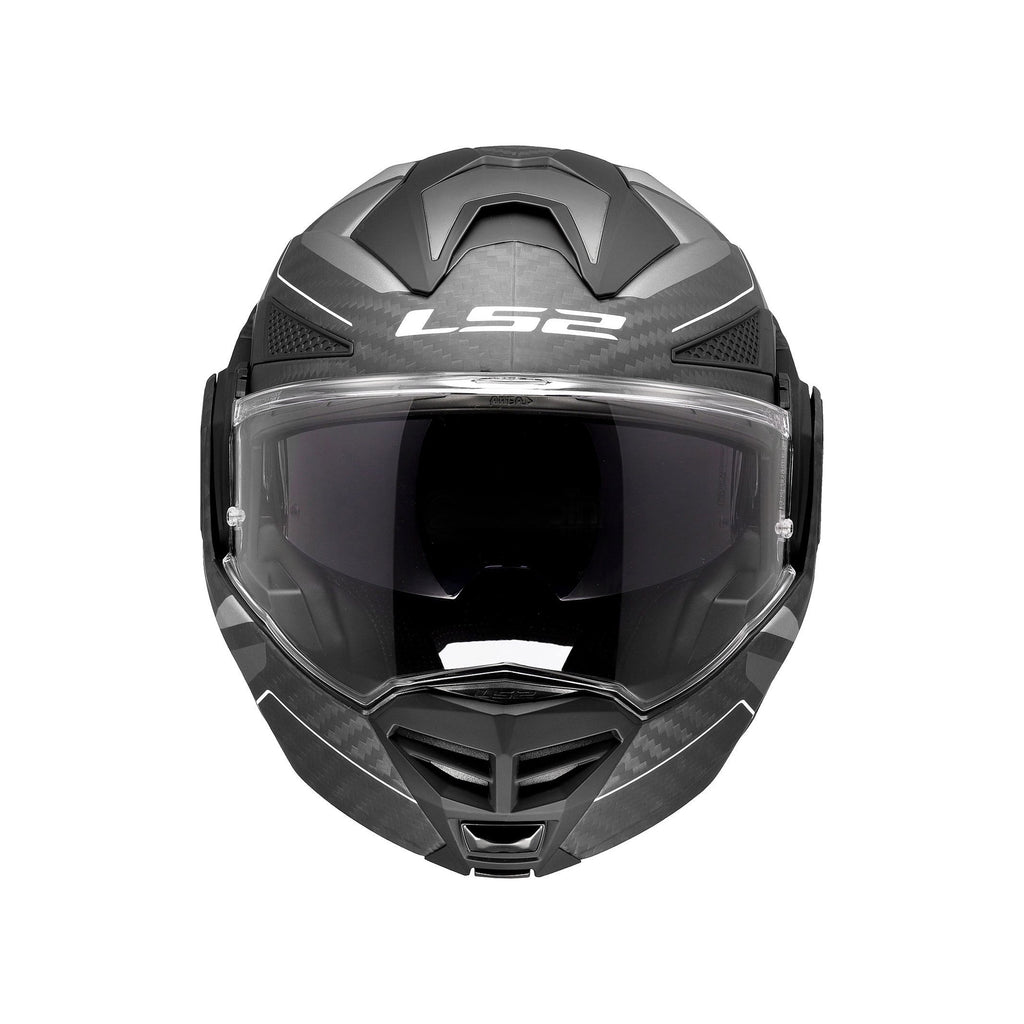 LS2 Advant X Carbon Horizon Matte Silver Grey Modular Helmet _2