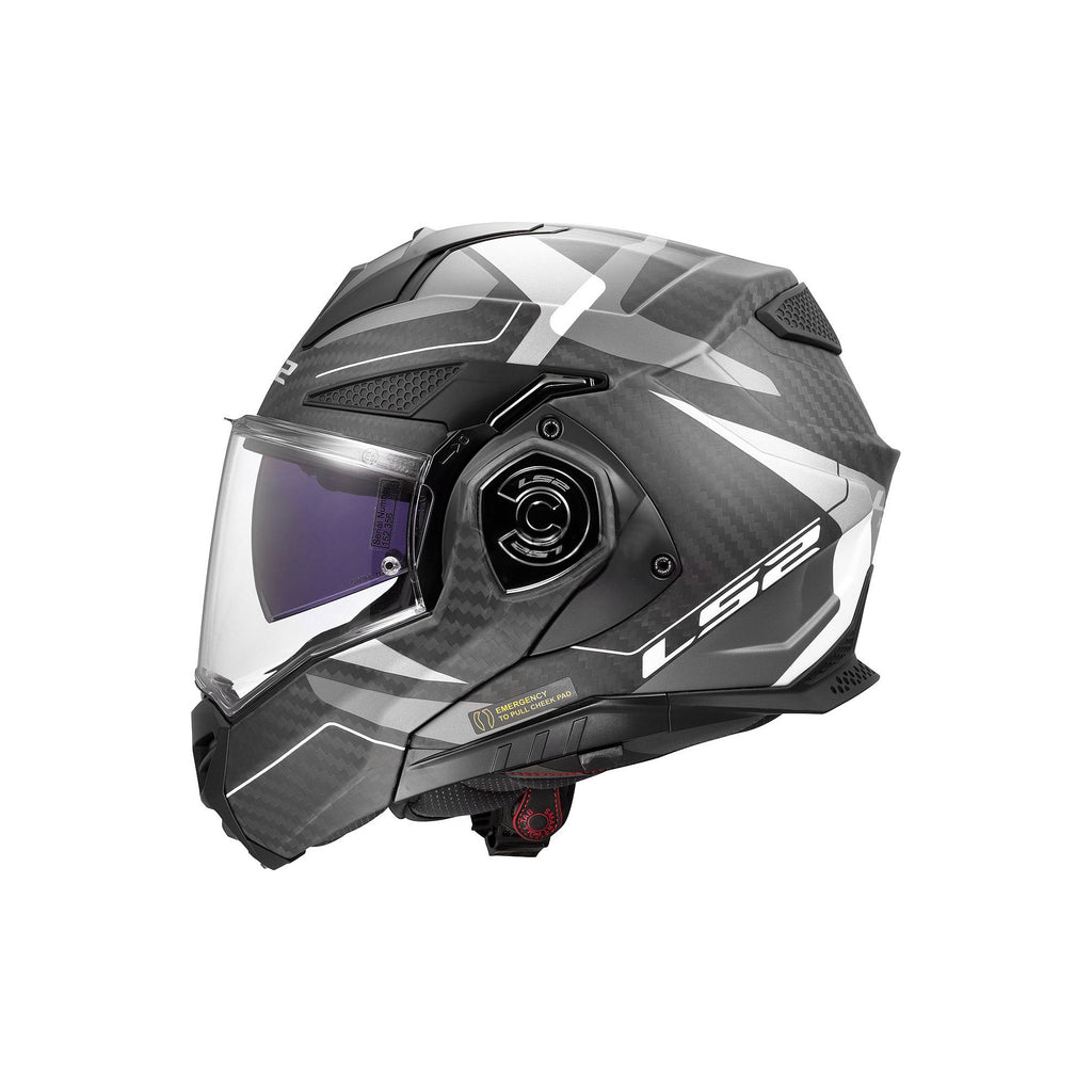 LS2 Advant X Carbon Horizon Matte Silver Grey Modular Helmet _3