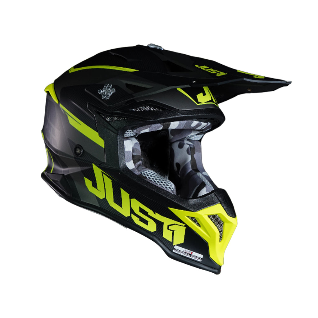 JUST1 J39 Stars Black Fluo Yellow Titanium Full Face Helmet for Bike - 680002-1