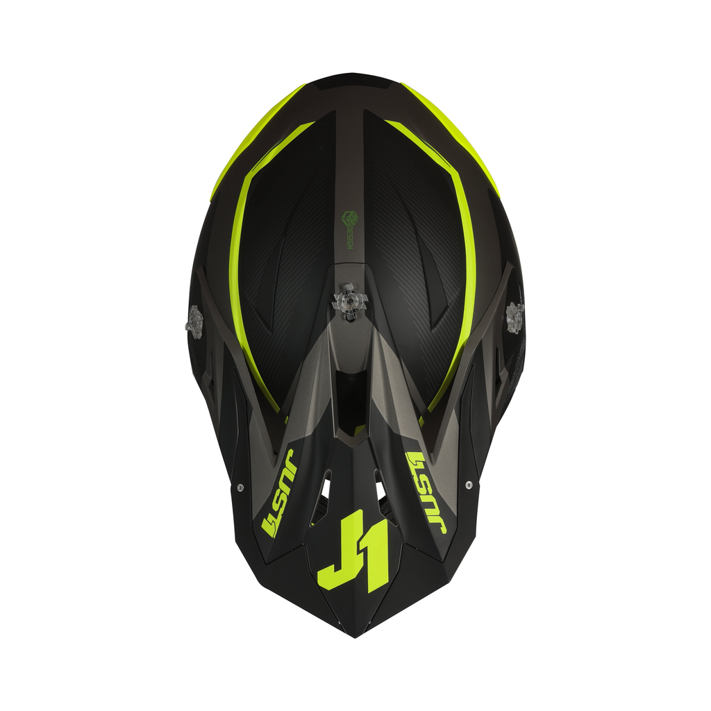 JUST1 J39 Stars Black Fluo Yellow Titanium Full Face Helmet for Bike - 680002-5