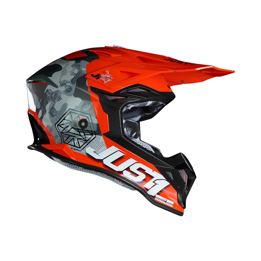 JUST1 J39 Motorcycle Helmet Full Face, Kinetic Camo Grey Red Fluo Orange_2