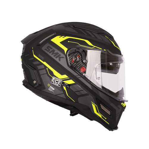 SMK Agnar Tektron MA264 Full Face Helmet Matte Black Yellow_1