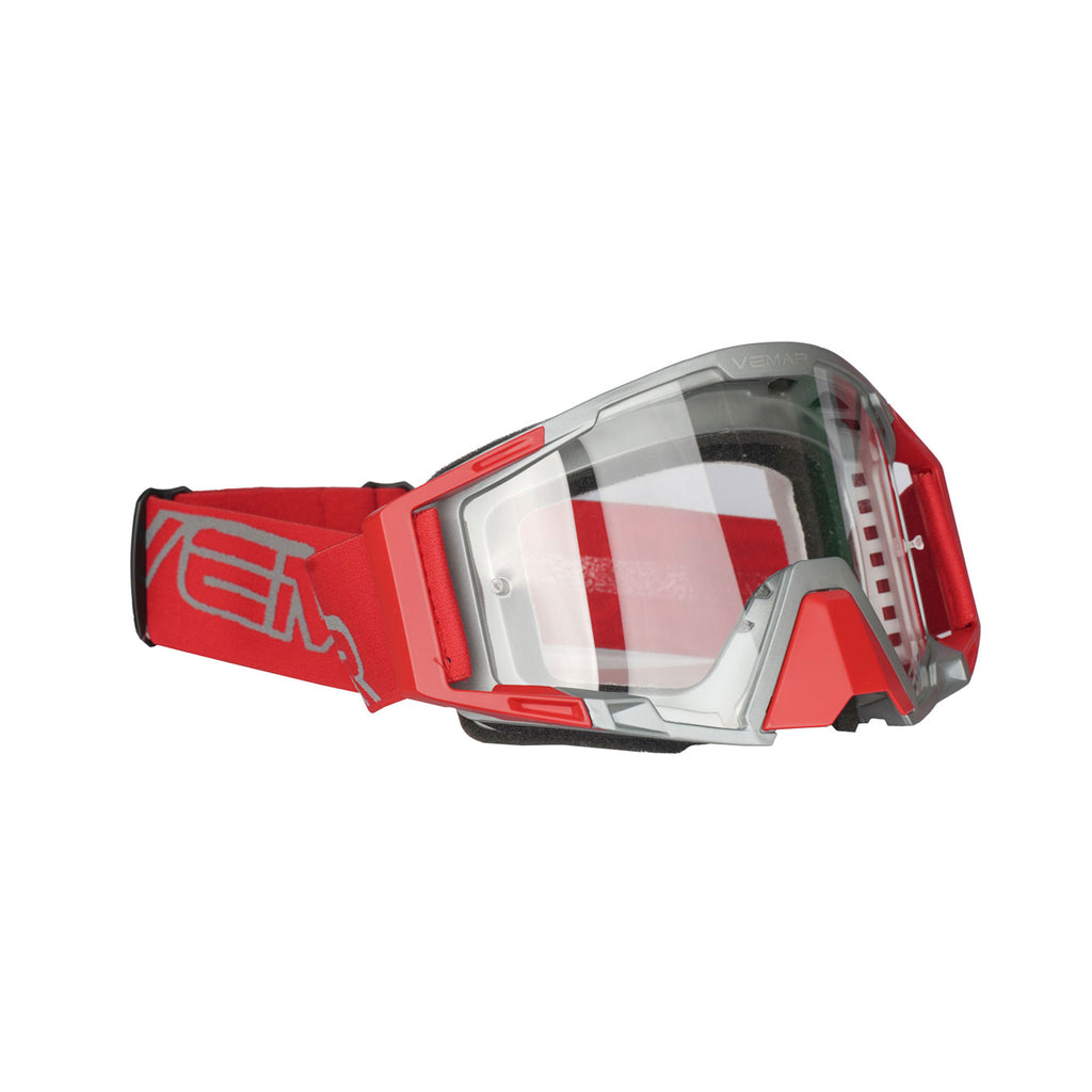 VEMAR MJ-1067 Motorcycle Motocross Goggles Red & Grey - 888026