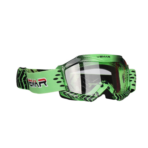 VEMAR Kid's Protective On/Off-Road Dirt Bike Goggles - Green Color 708106