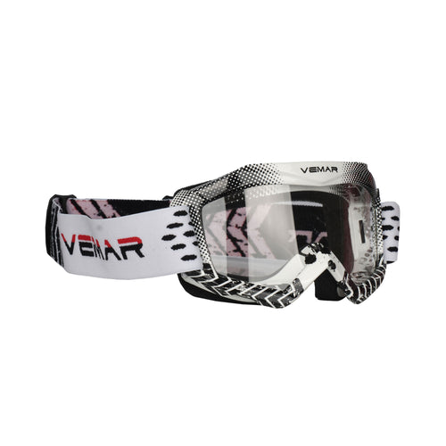 VEMAR Kid's Protective On/Off-Road Dirt Bike Goggles - White Color_1
