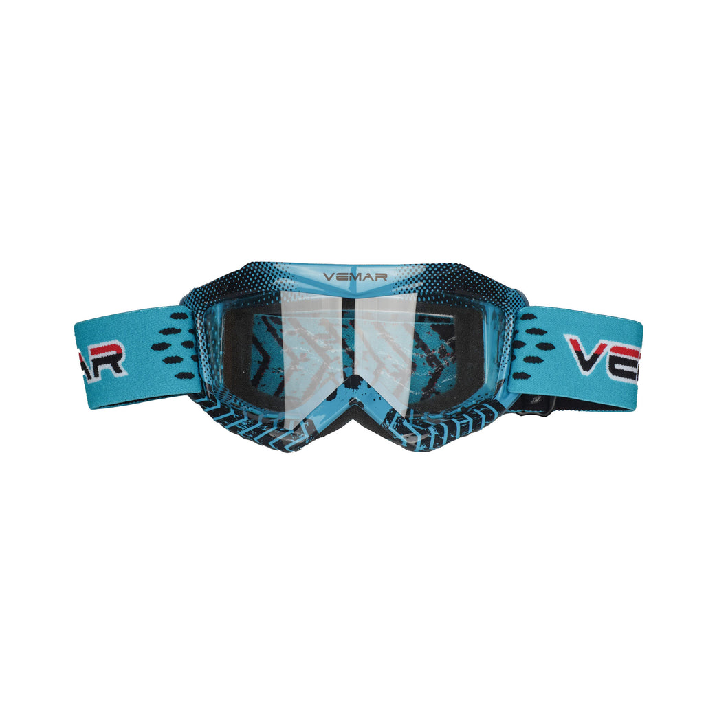 VEMAR Kid's Protective On/Off-Road Dirt Bike Goggles - Blue Color_2