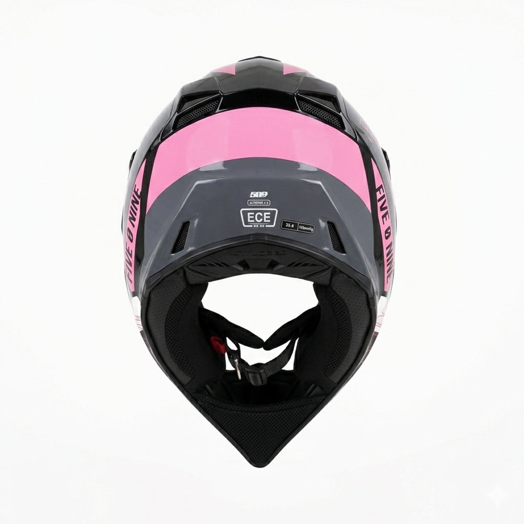 FIVE 0 NINE Kids Youth Riding Safety Helmet Black Pink - 836616