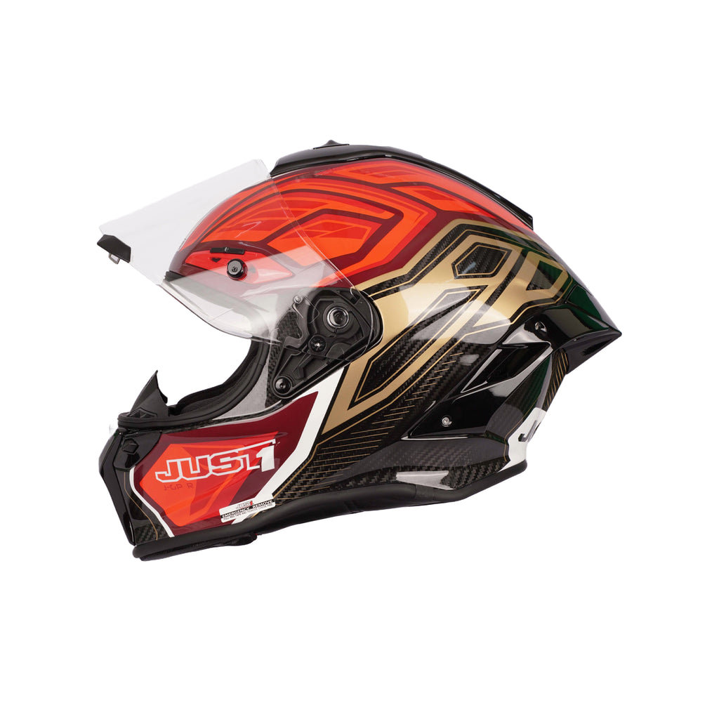 JUST1 J-GPR Instinct Fluo Light Red Carbon Full Face Helmet (ECE)_6