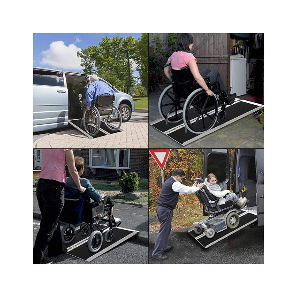 Portable Folding Aluminum Alloy Wheelchair Ramp for Stairs, Doors, Scooters_7