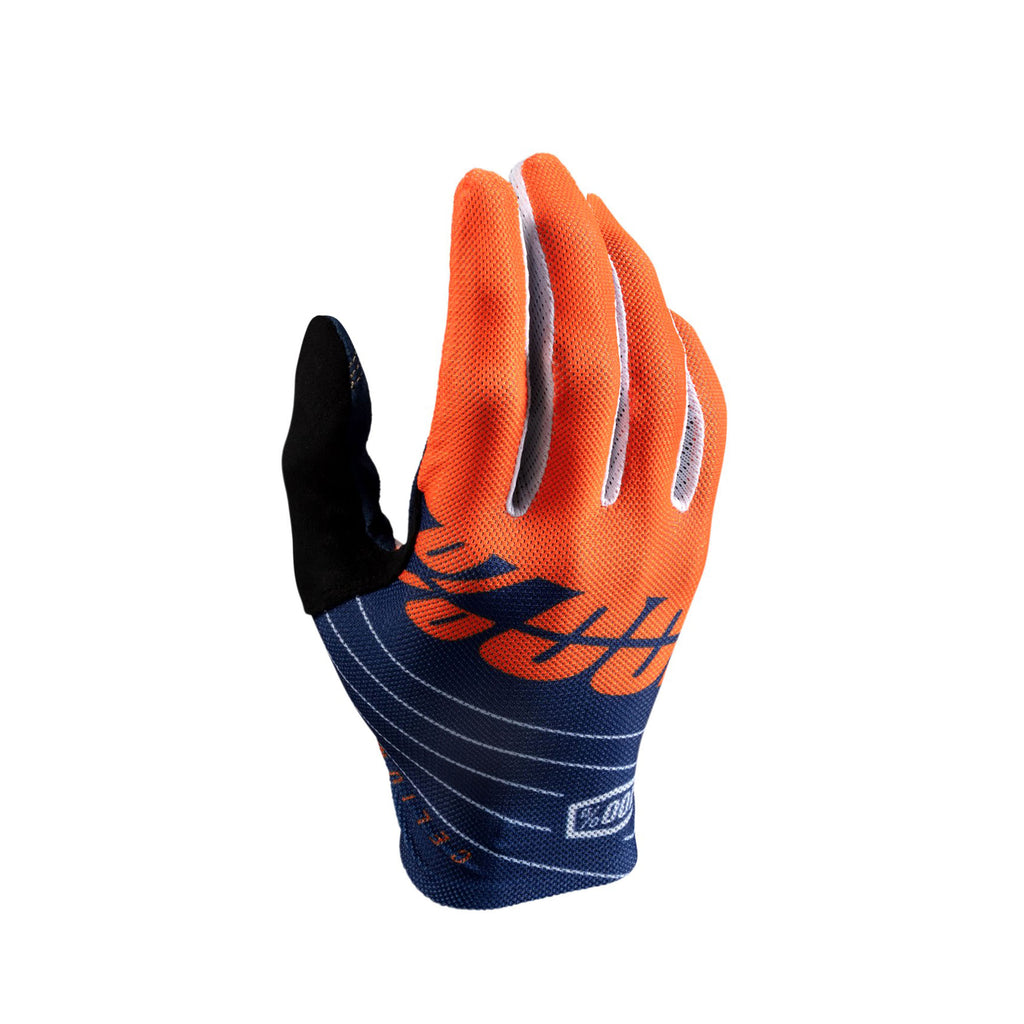 100% Motorcycle Full Finger Celium Motocross Gloves Blue Orange - 823699