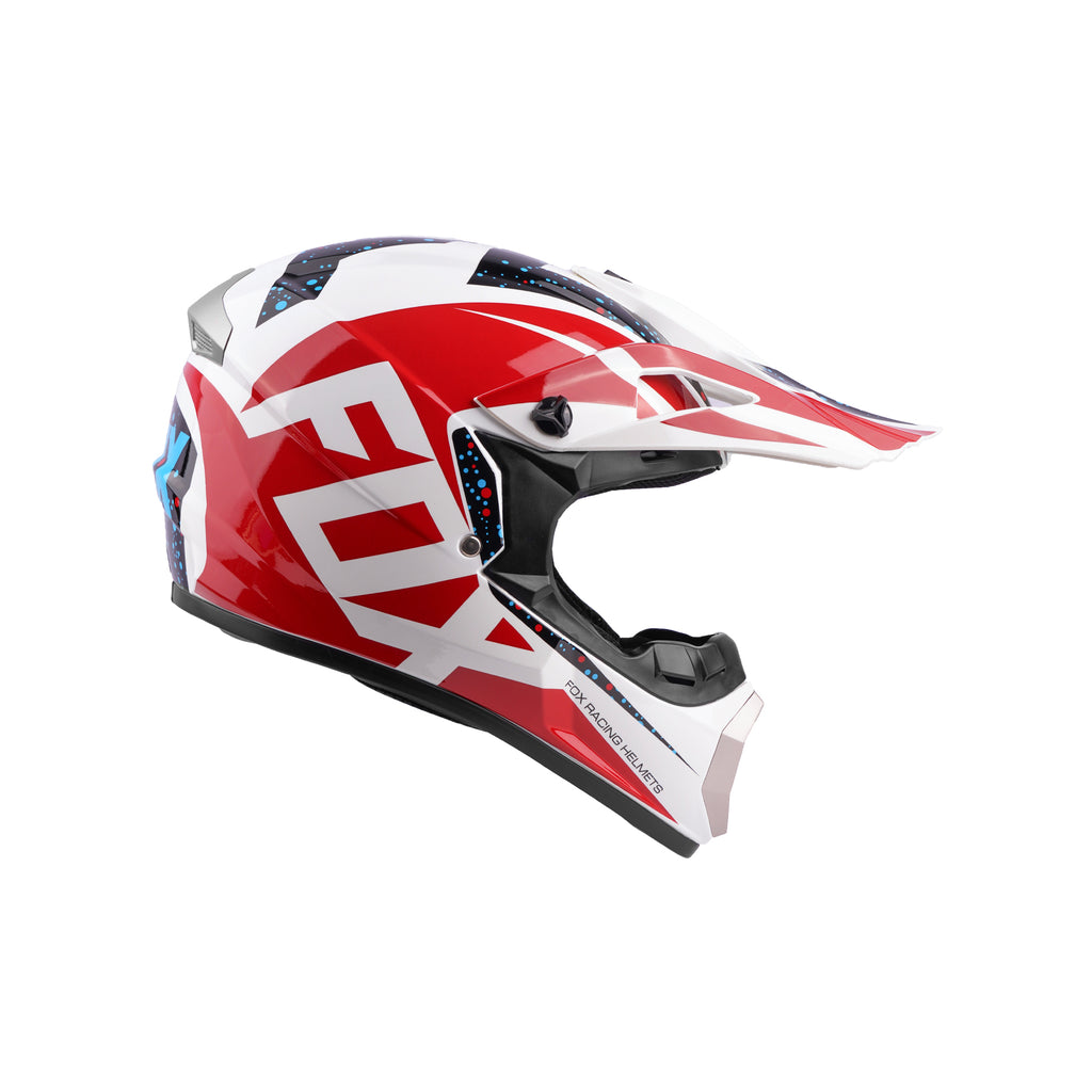 Buy FOX Full Face Motorcycle Helmet Red White Enduro 835603 UAE