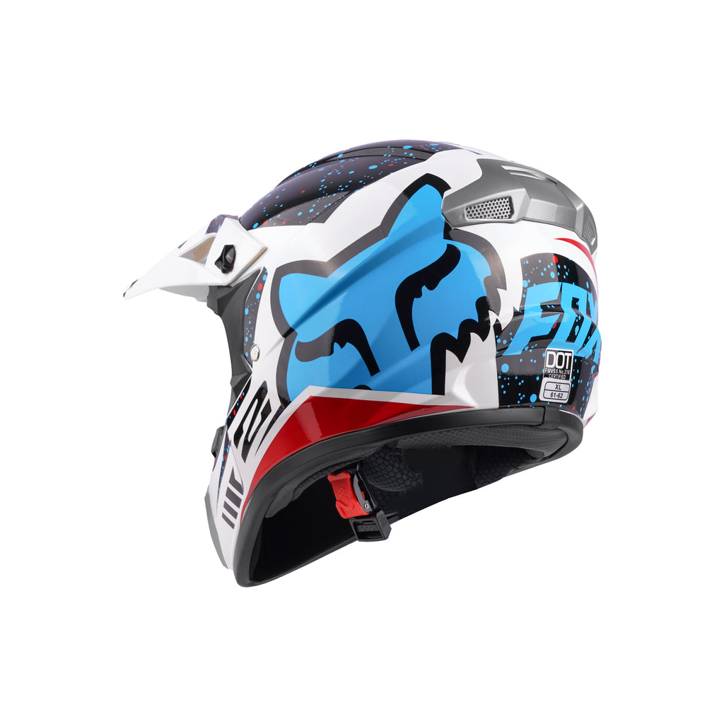 FOX Full Face Motorcycle Helmet Red & White Enduro - 835603