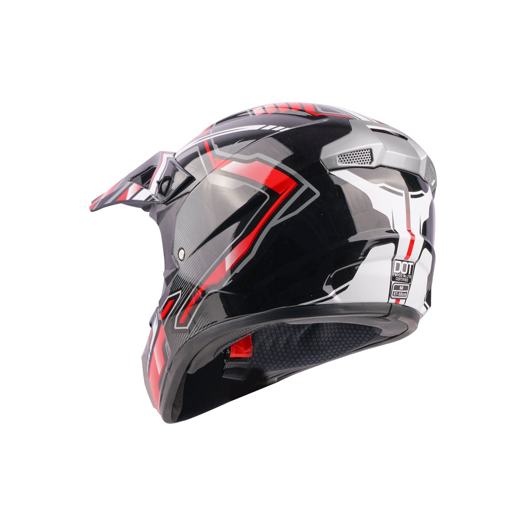 FOX Off-Road DOT Approved Motocross Motorcycle Helmet for Safety Black_3