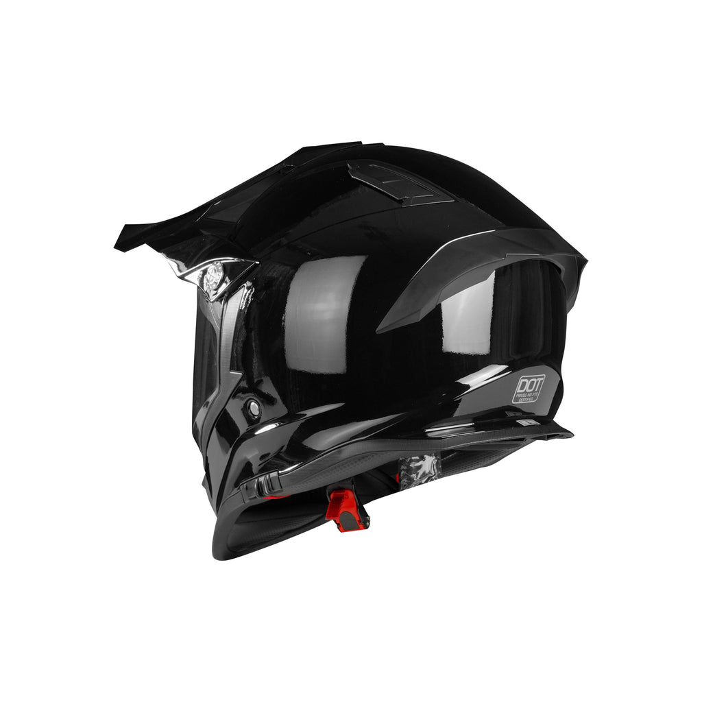 IBK Motorbike Racing Motocross Adventure Helmet, Glossy Black - 835611