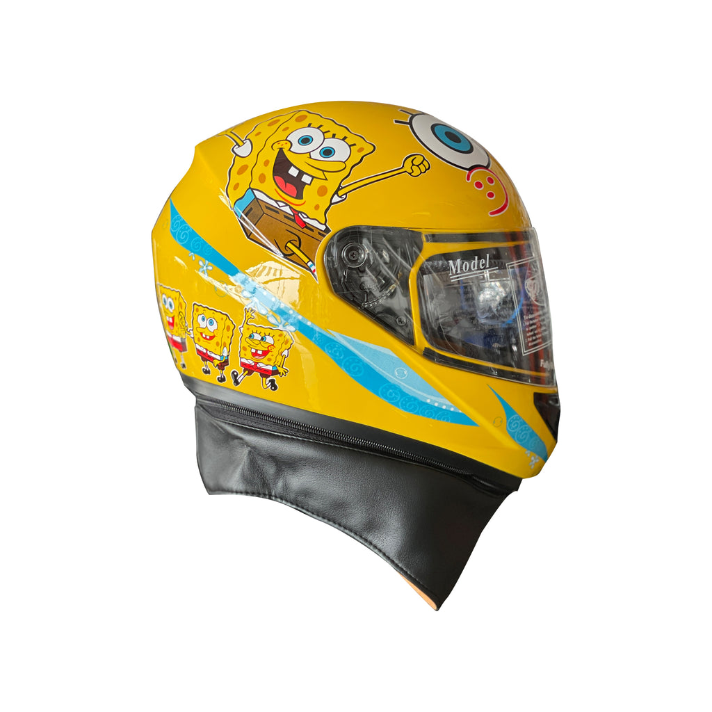 Children's Full Face Motorcycle Motocross Cartoon ABS Helmet, Yellow - 835613