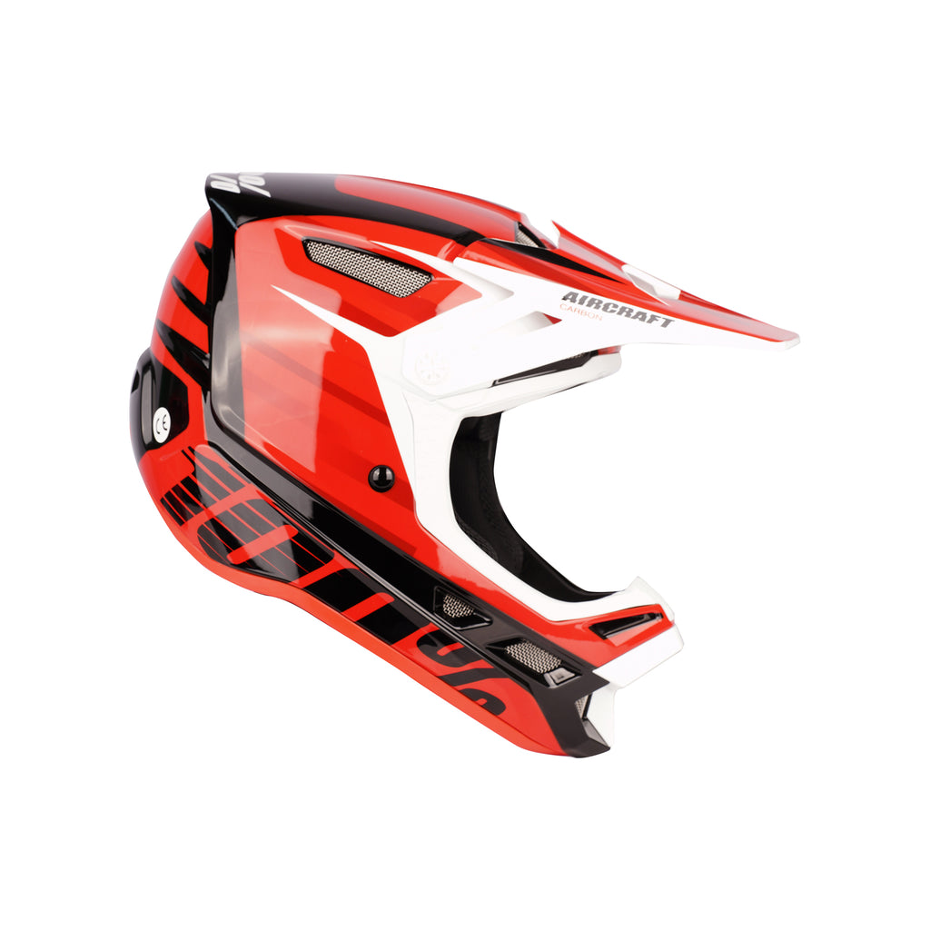 100% Aircraft Carbon Red Best Protection Motocross Helmet - 836594_2