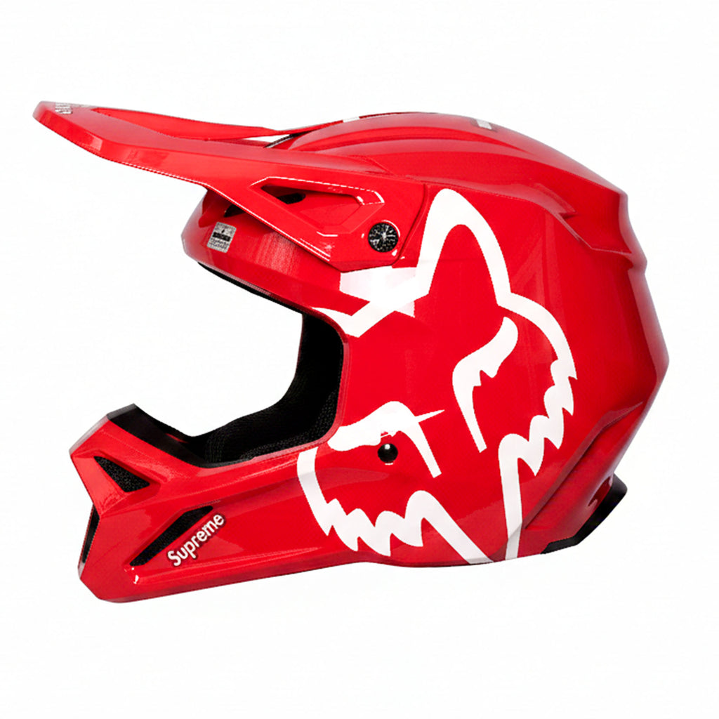 FOX V1 Supreme Red Motorcycle Motocross Helmet ECE & DOT Certified_2