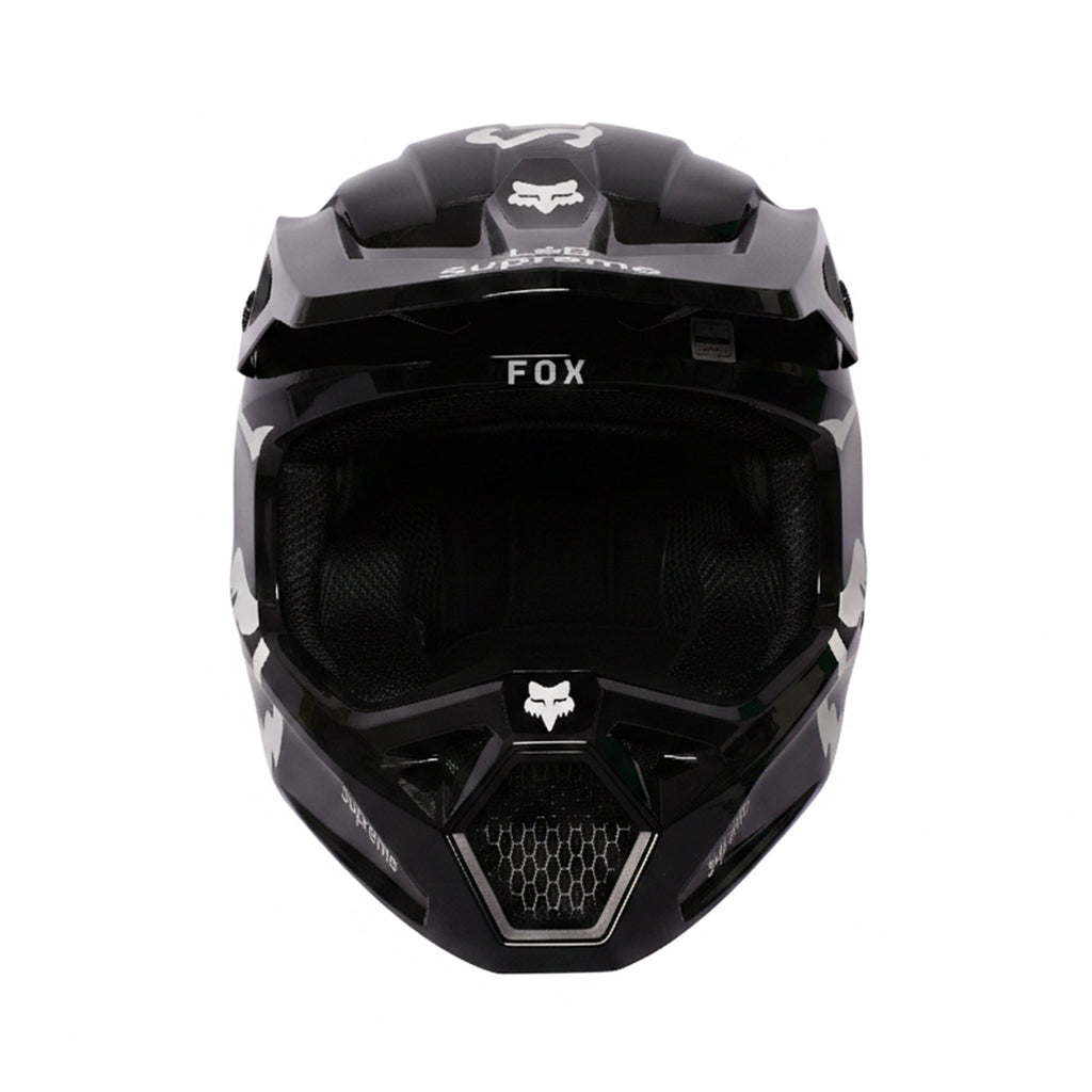 Premium Black Motorcycle FOX Helmet Supreme V1 DOT/ECE Off Road Motocross Gear_4