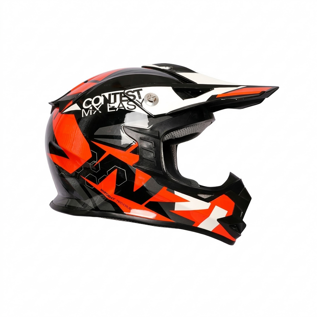 NZI Kids Motorcycle Lightweight Junior Riding Safety Helmet Red Black_5