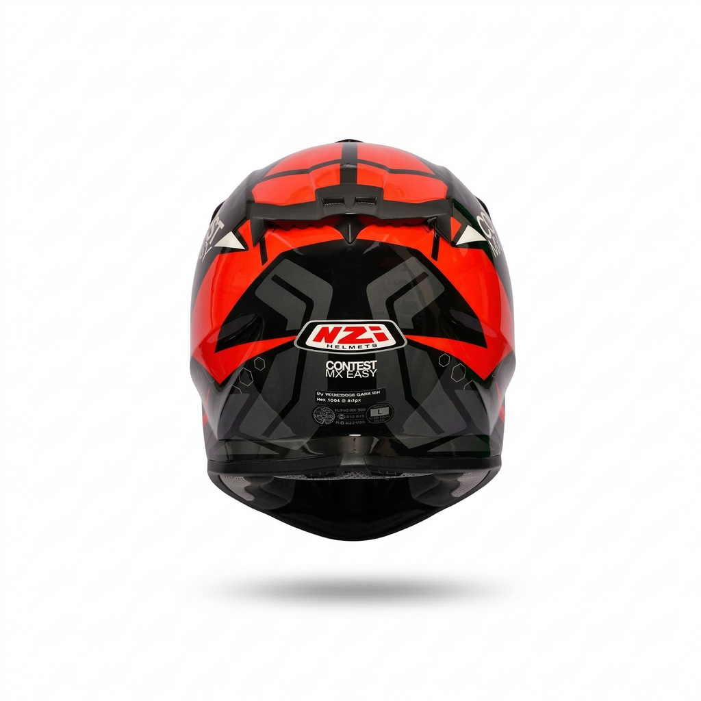 NZI Kids Motorcycle Lightweight Junior Riding Safety Helmet Red Black_6
