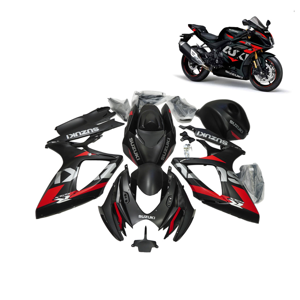 GSXR600/750 2006-07 Red Black ABS Plastic Motorcycle Bodywork/Full Fairing Kit - 839425