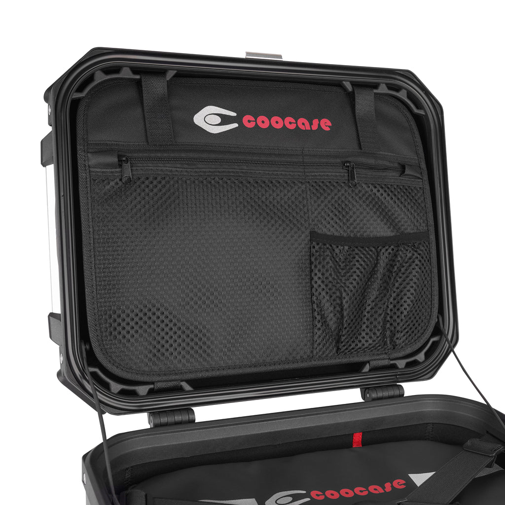 COOCASE Q1-J2 Motorcycle Top Case Tail Box, Storage Luggage Trunk Black 45L_11