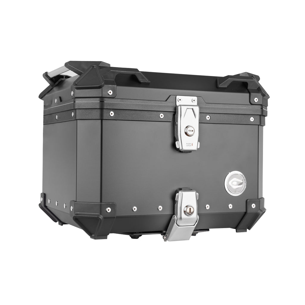 COOCASE Q1-J2 Motorcycle Top Case Tail Box, Storage Luggage Trunk Black 45L_1