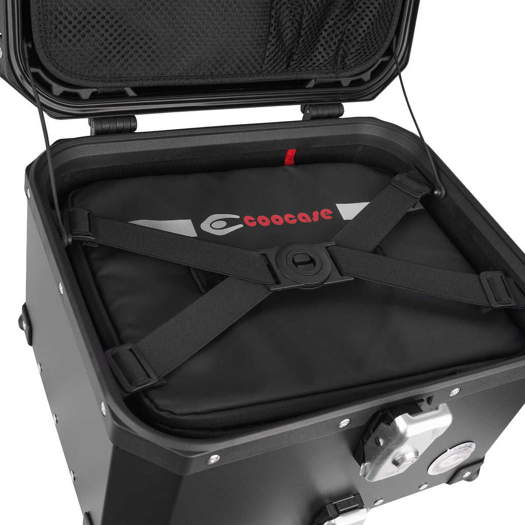 COOCASE Q1-J2 Motorcycle Top Case Tail Box, Storage Luggage Trunk Black 45L_9