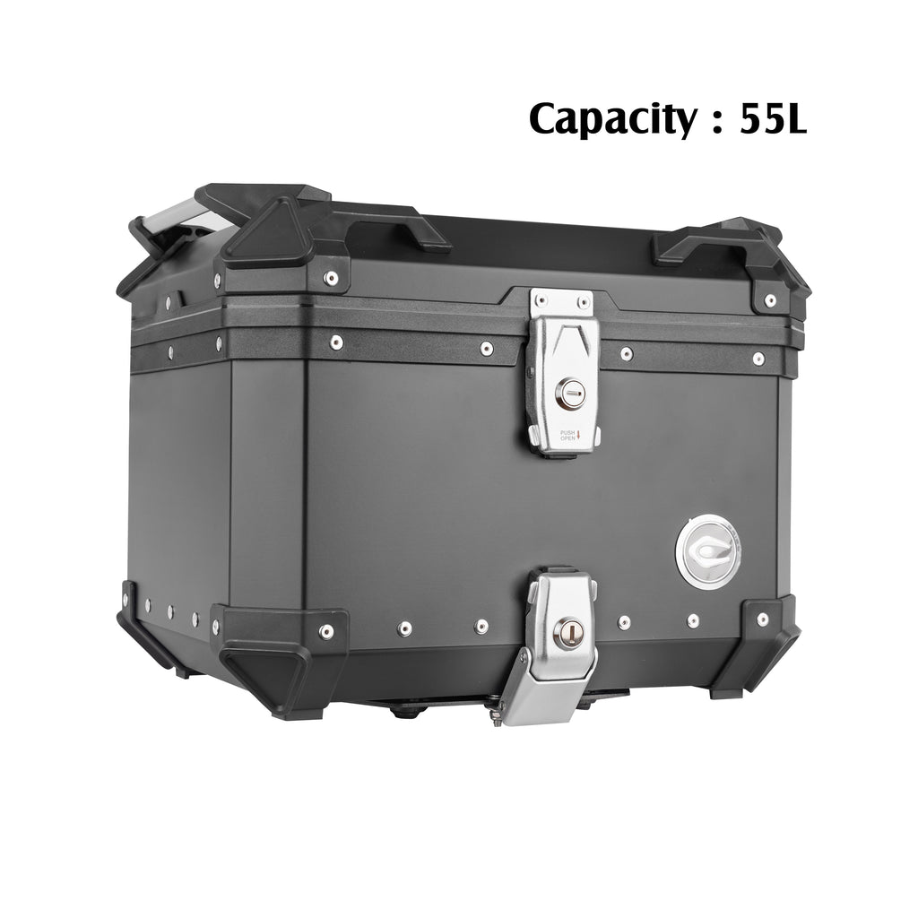 COOCASE Q5-J2 Motorcycle Top Tail Box, Storage Luggage Trunk Black 55L - 855510_1