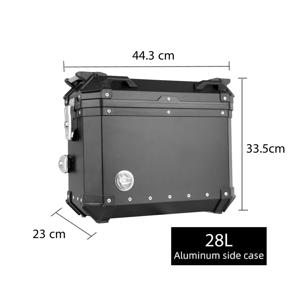 COOCASE X4-J2 Black 28L Motorcycle Carrier Box Aluminum Rear Case_2