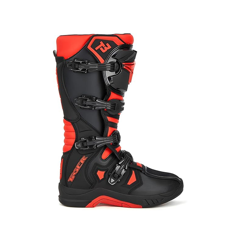 Tiger Motocross Off-Road Riding Gear, Motorcycle Boot T3 Black & Red - 863380_2