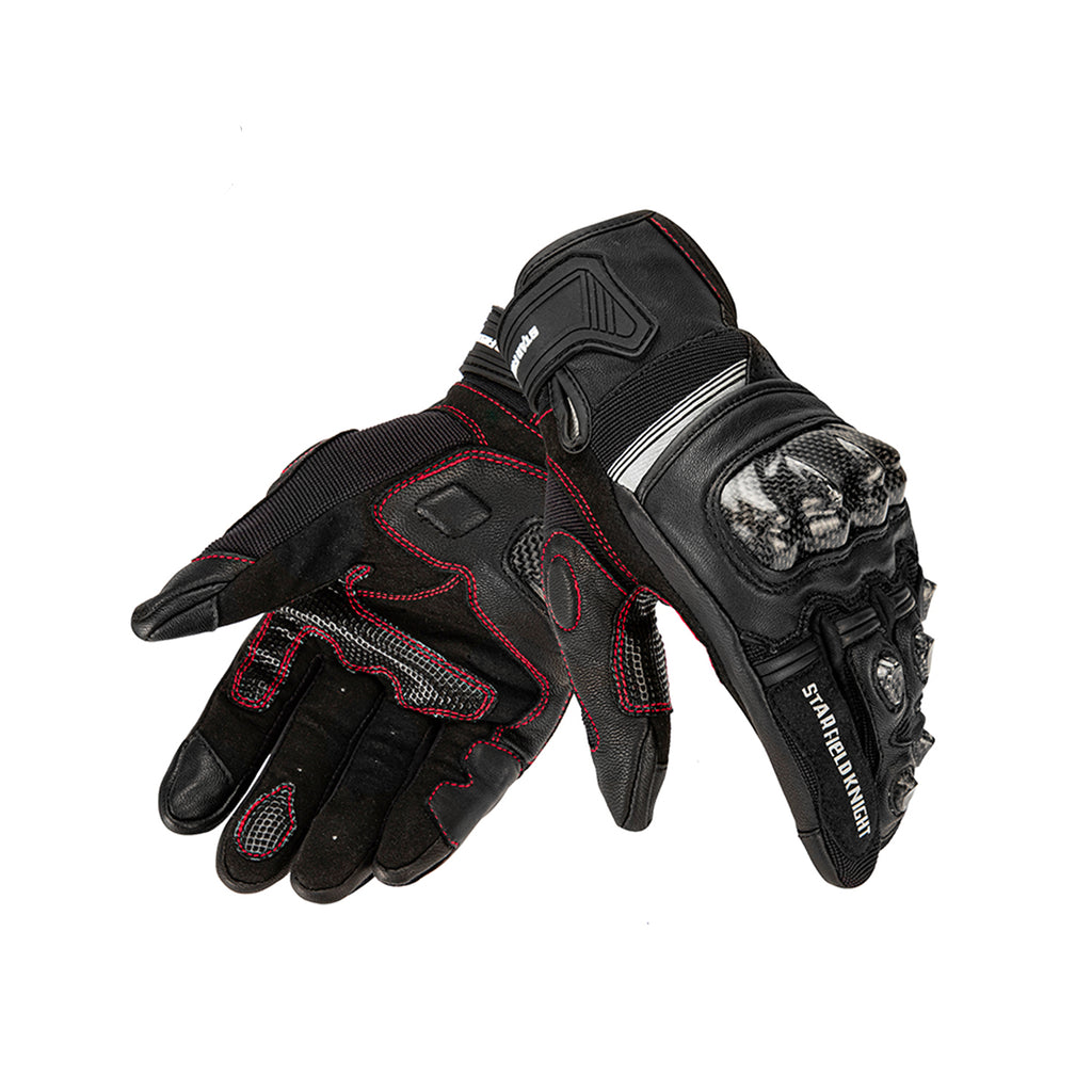 SFK Black Motorcycle Full Finger Gloves for Men_3