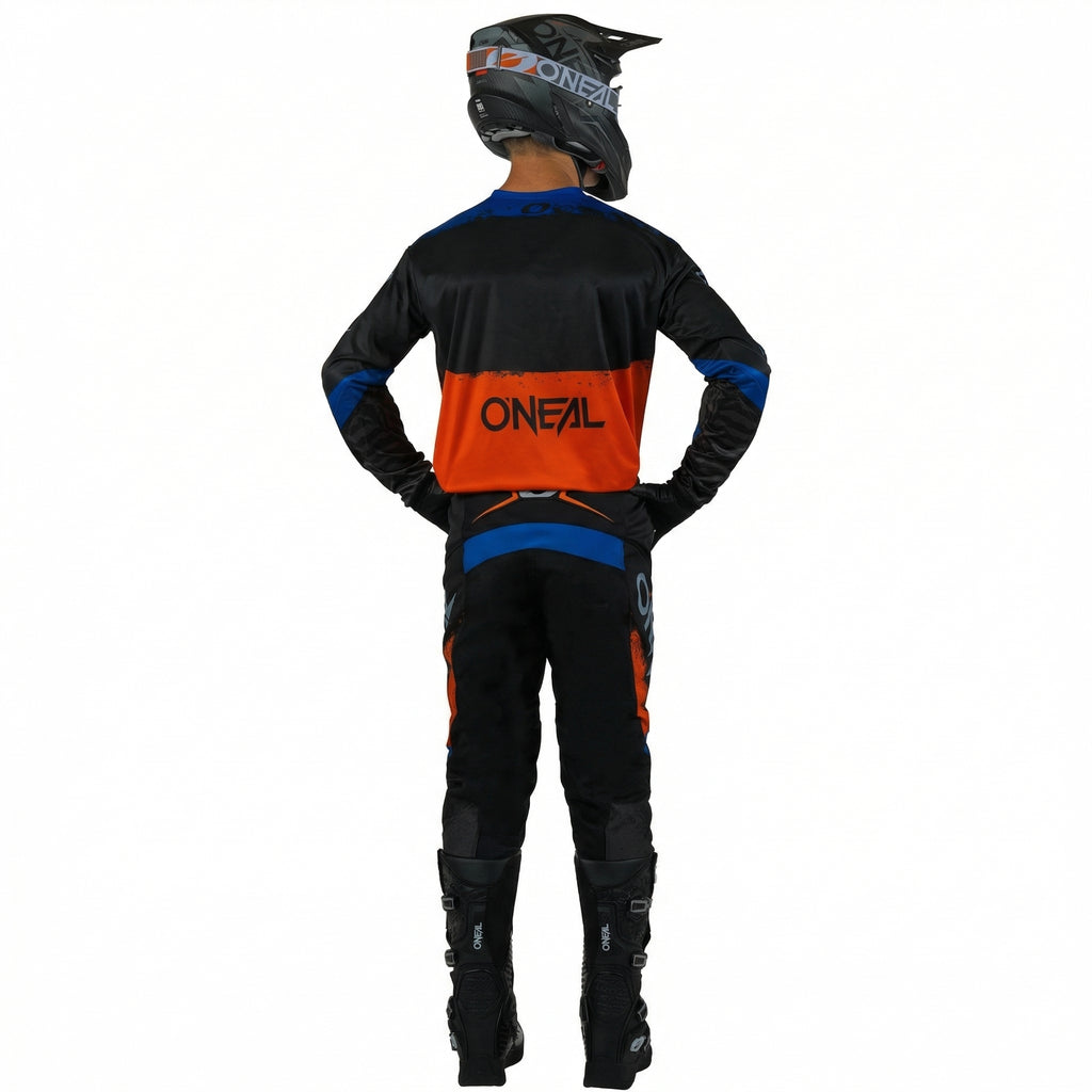 O'Neal Motorcycle Motocross Jersey & Pants Racing Gear Suit Orange Blue_3