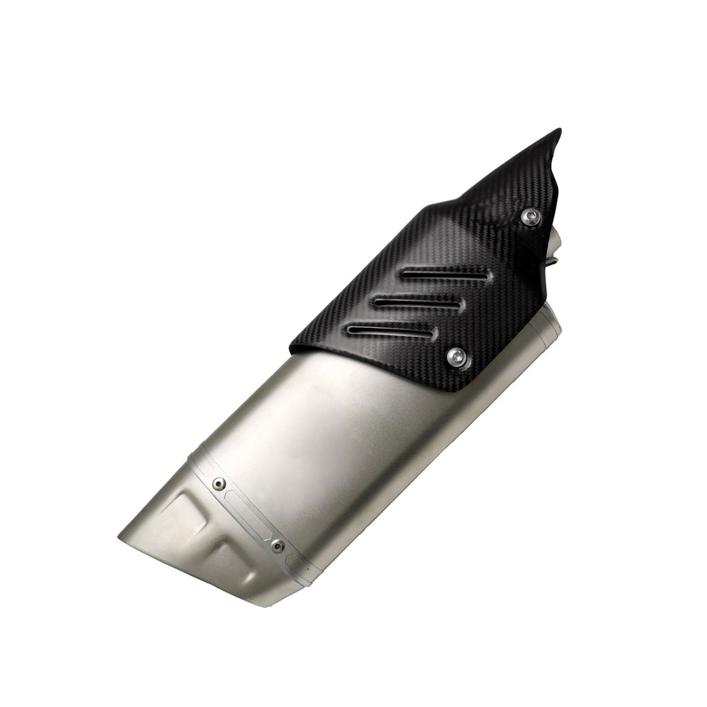 Top Motorcycle Exhaust System Silver Carbon Fibre_1