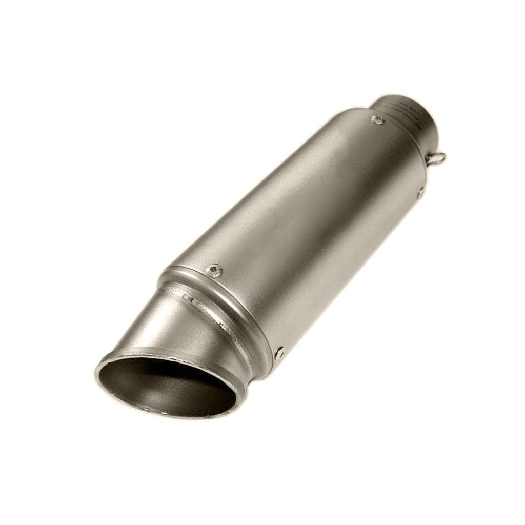 Premium Universal Bike Modified Exhaust Muffler Silencer Silver - EB11240477