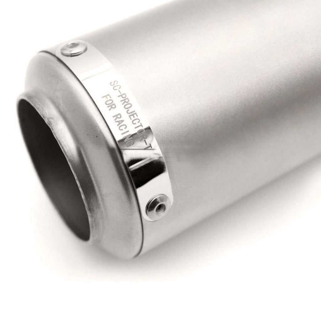 Universal Motorbike Exhaust System with Silver Strip_4