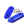 PAIR OF MIRROR HOLE COVERS BLOCK OFF CAP BASE BLUE - 875552