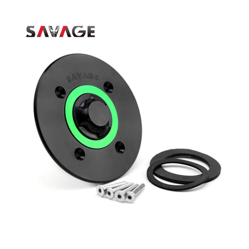 SAVAGE Kawasaki Fuel Gas Tank Cap Cover Green - 875642