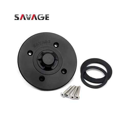 SAVAGE Kawasaki Motorcycle Fuel Gas Tank Cap Cover Black - 875643