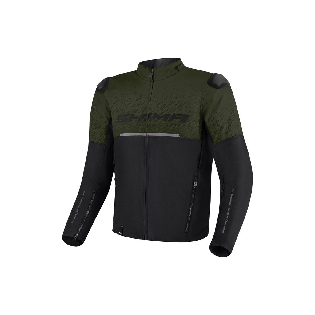 SHIMA Urban Drift Textile Motorcycle Jacket Green & Black - 910001_1