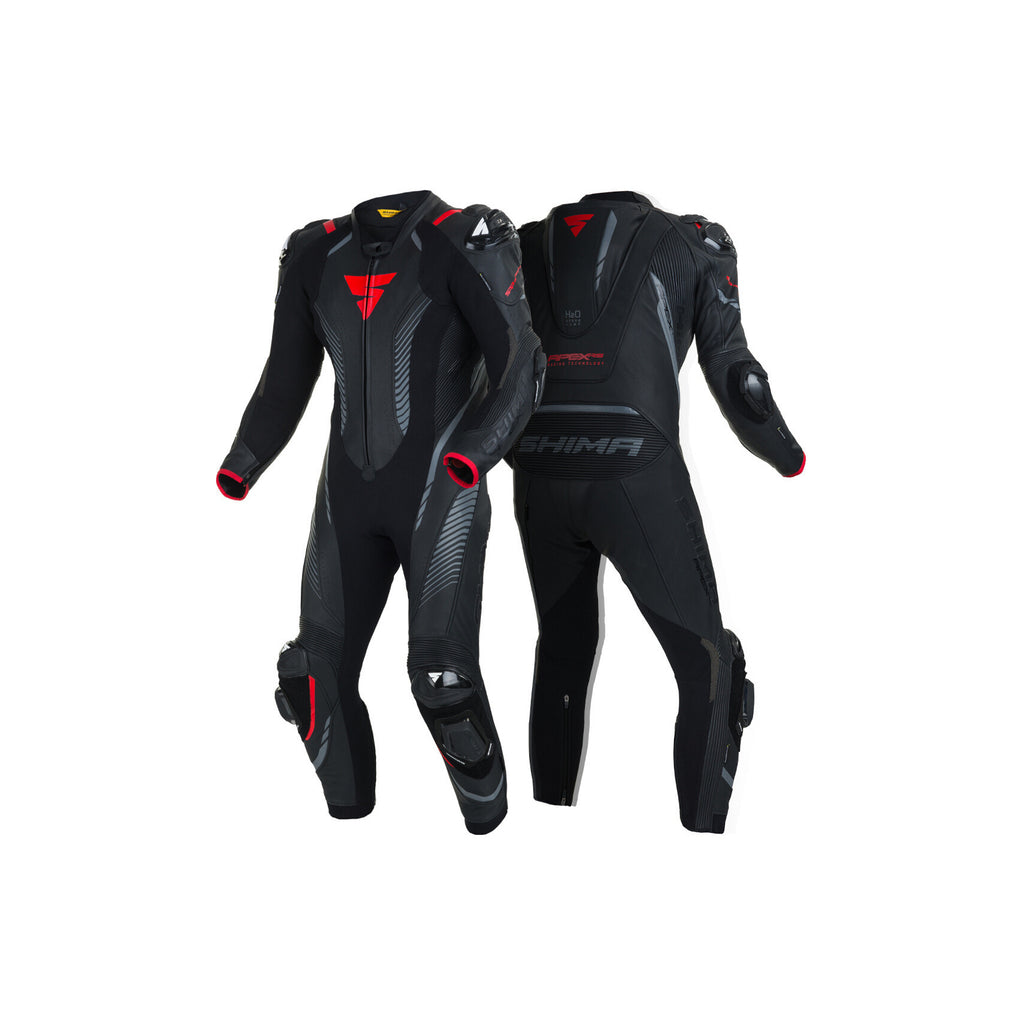 SHIMA Men's Apex RS Motorbike  Full Leather Suit Black/Red_3