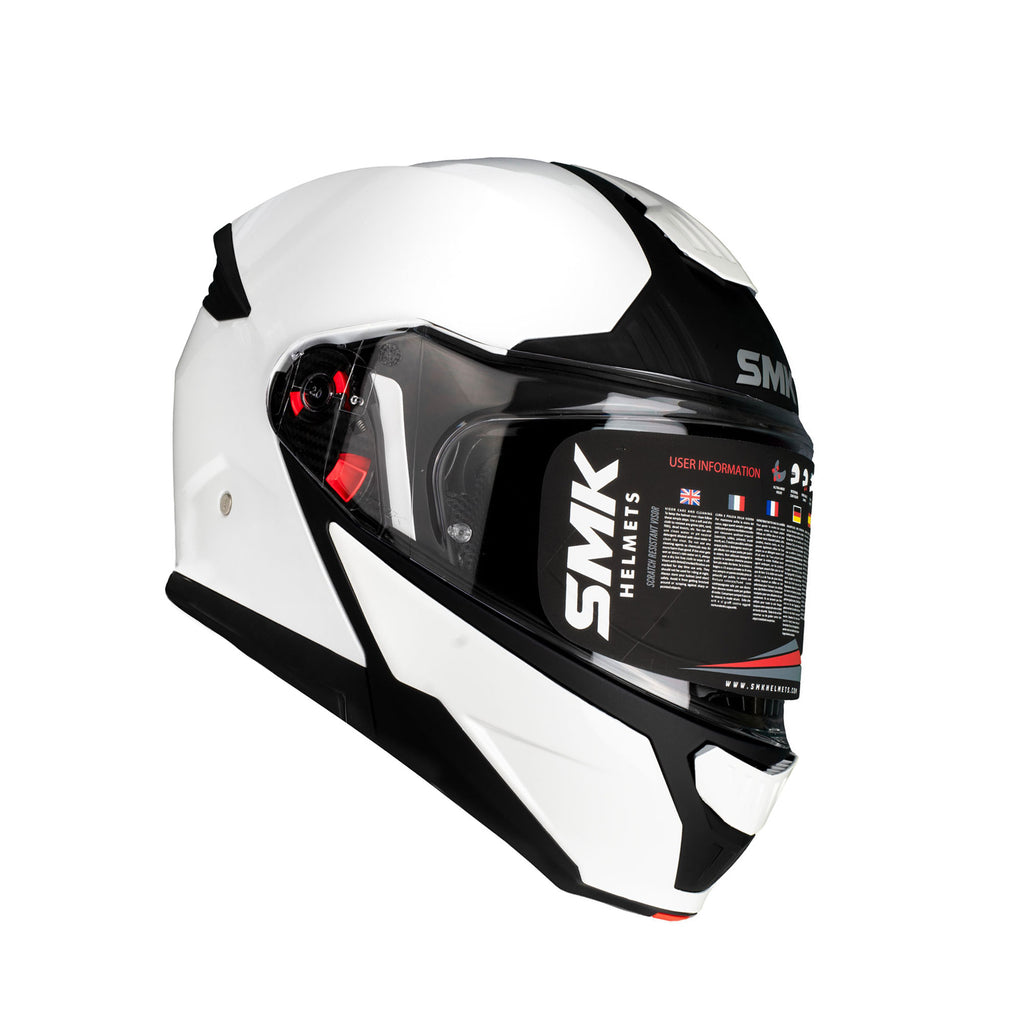 SMK Gullwing GL100 Gloss White Modular Flip-Up Helmet _2